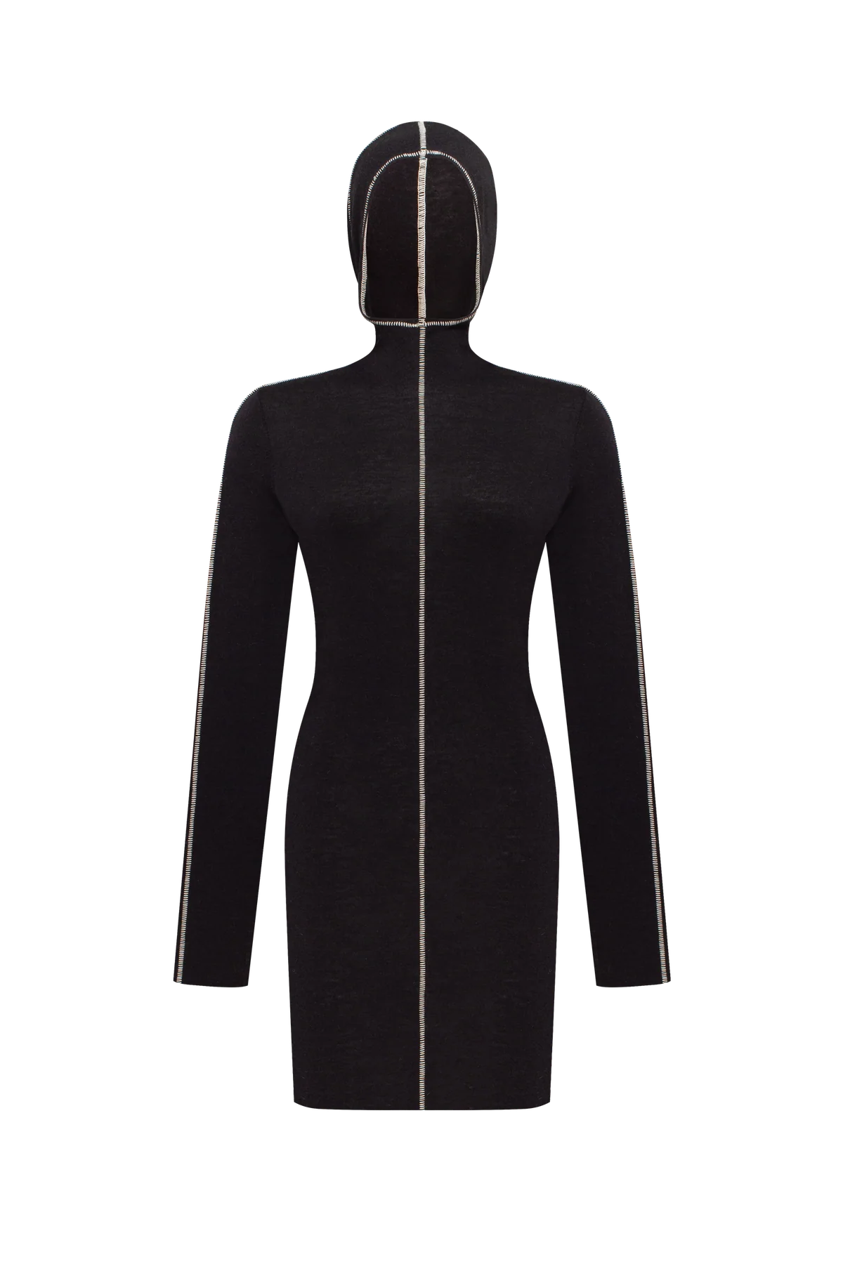 Black long-sleeve top with a hood
