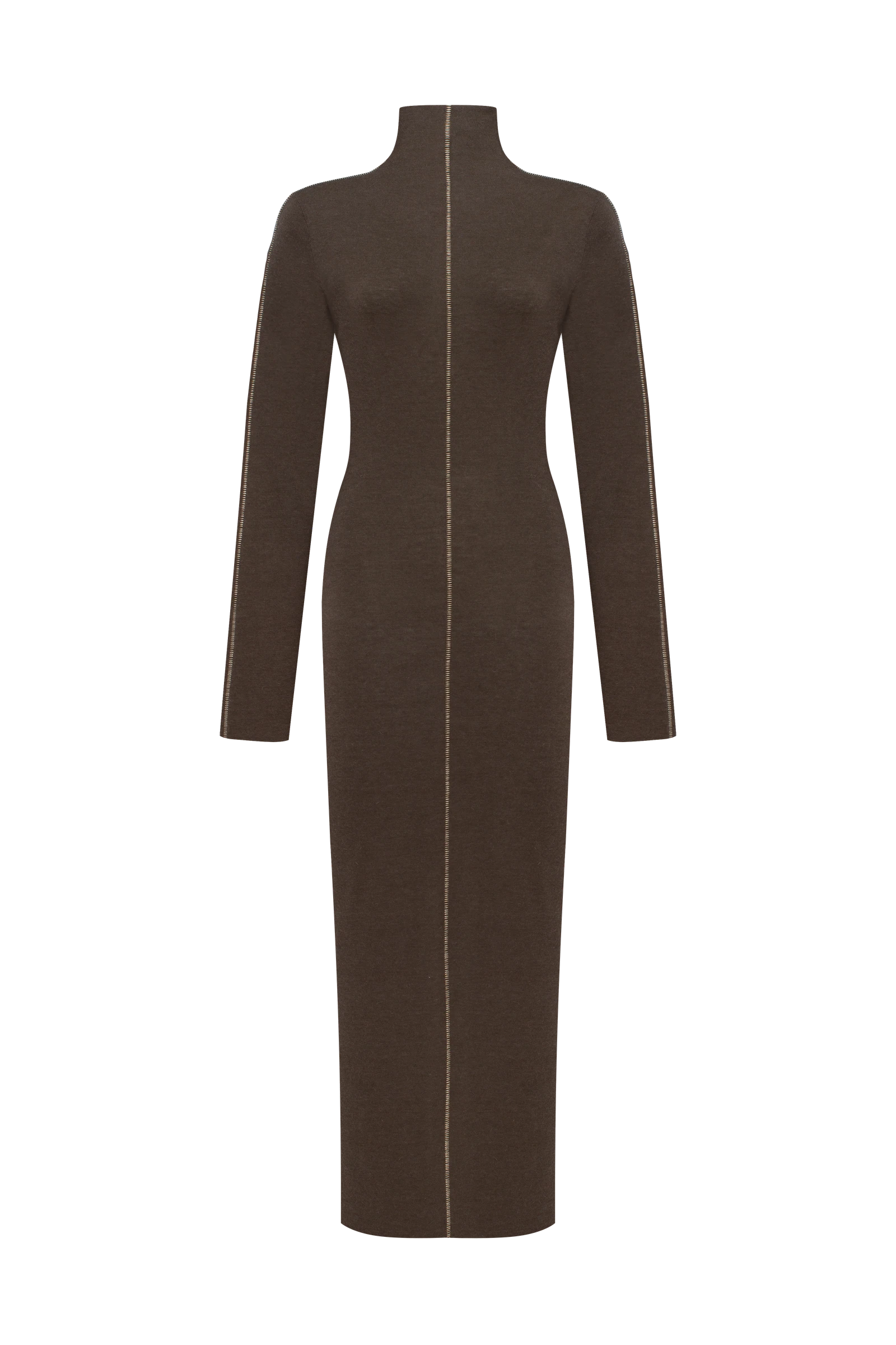 Dark brown long sleeve maxi dress