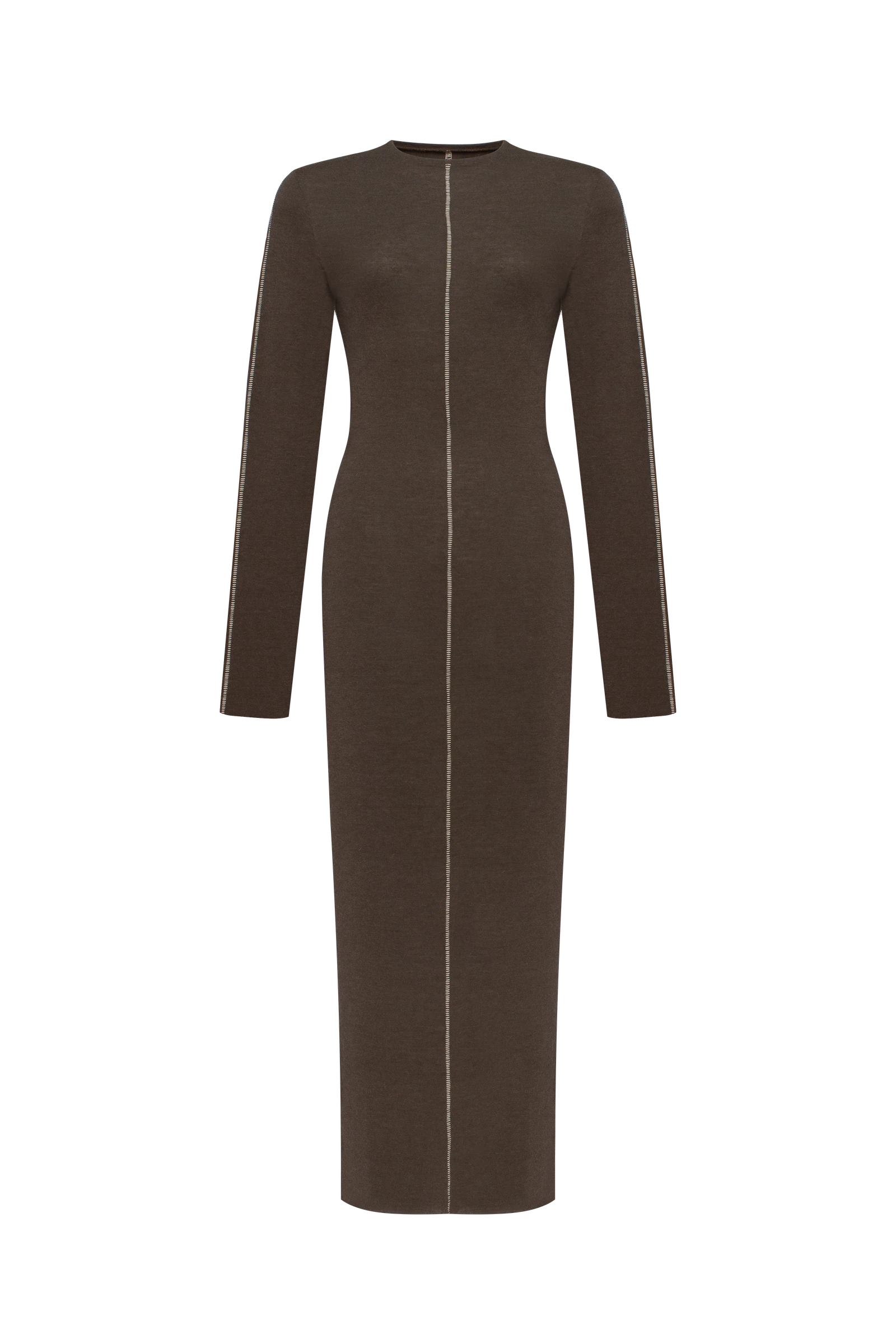 Dark brown long sleeve maxi dress