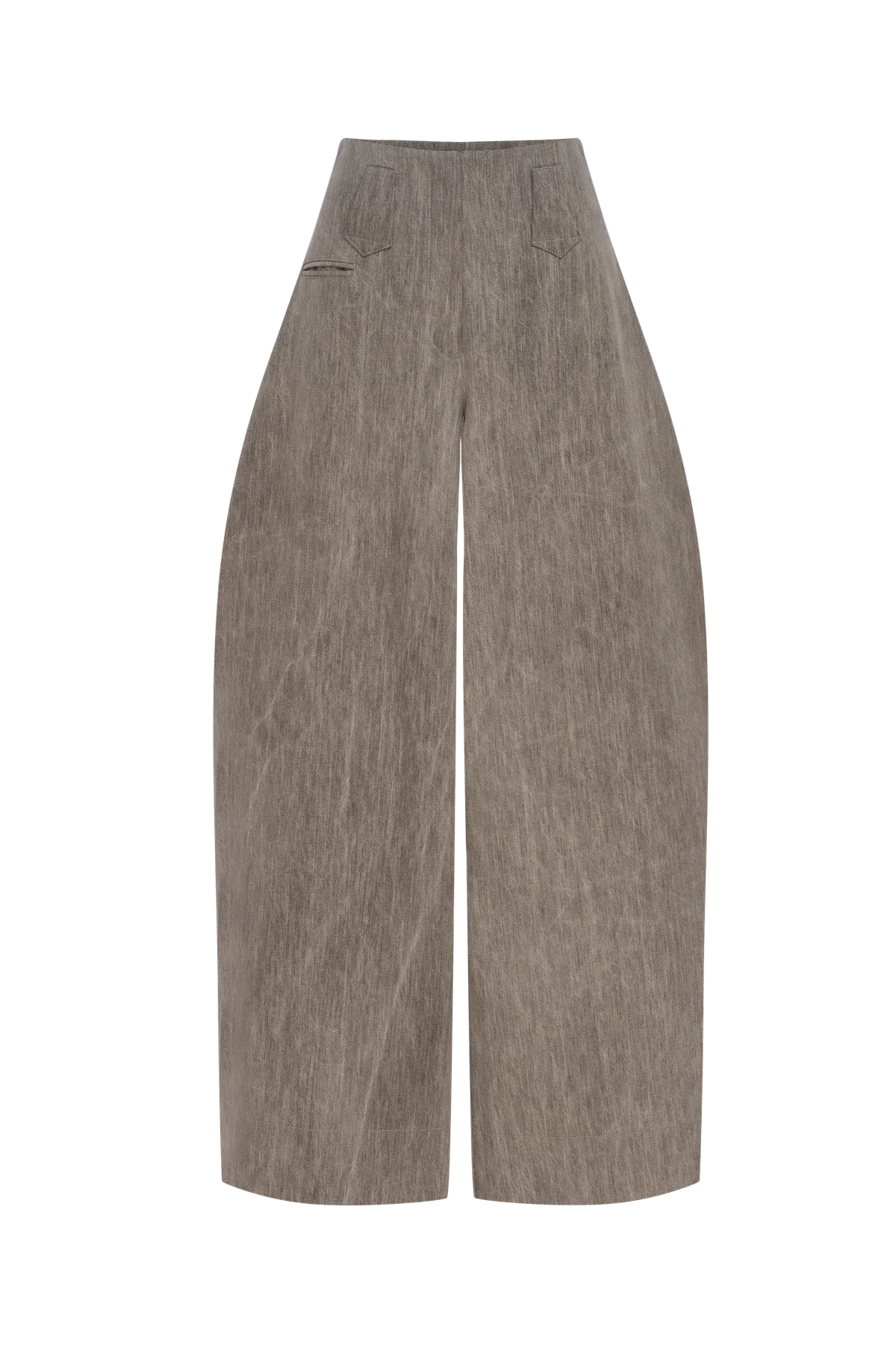 Grey Wide-Leg Denim Trousers view 1