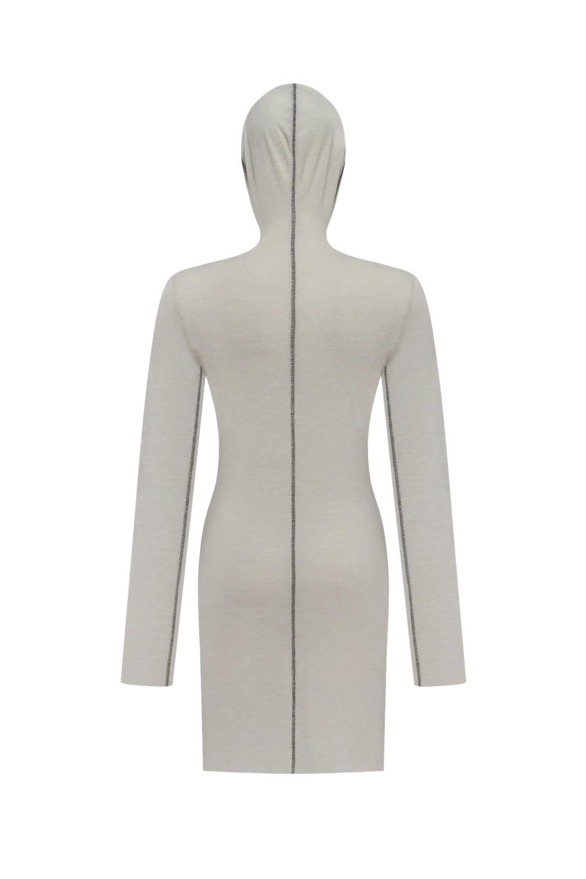 Light grey long-sleeve top with a hood view 2