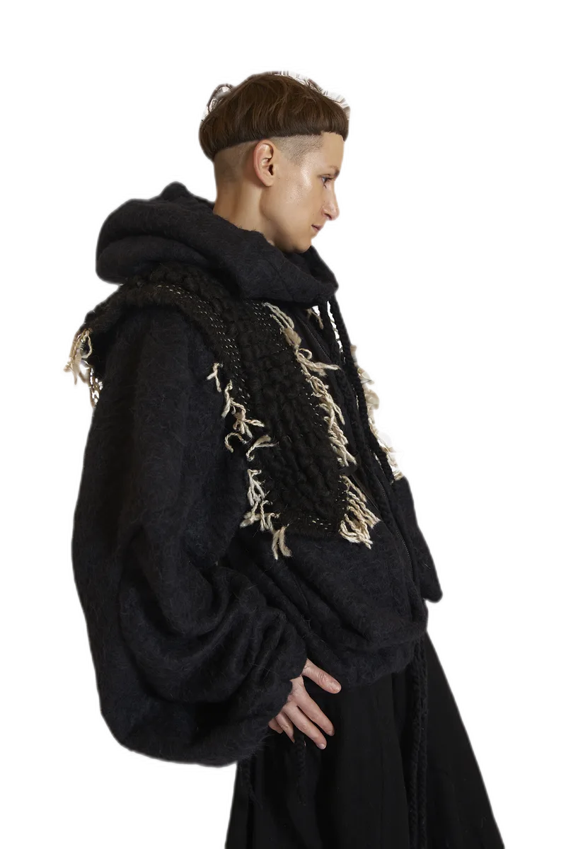 Black Woven Jacket view 3