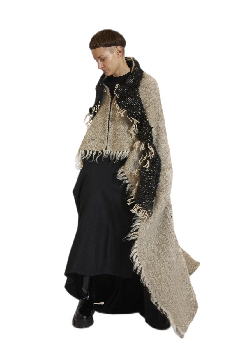 Cream Woven Blanket Wrap