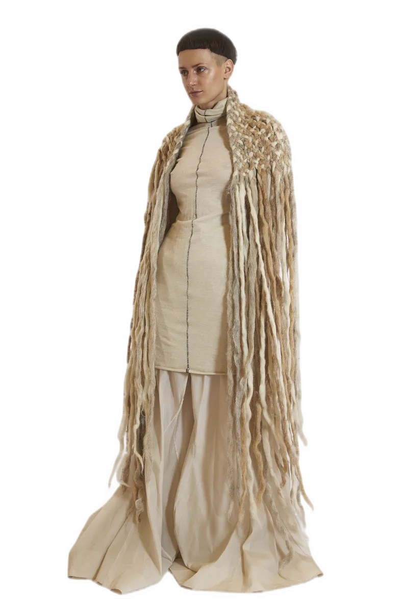 Venera — Cream Woven Cape